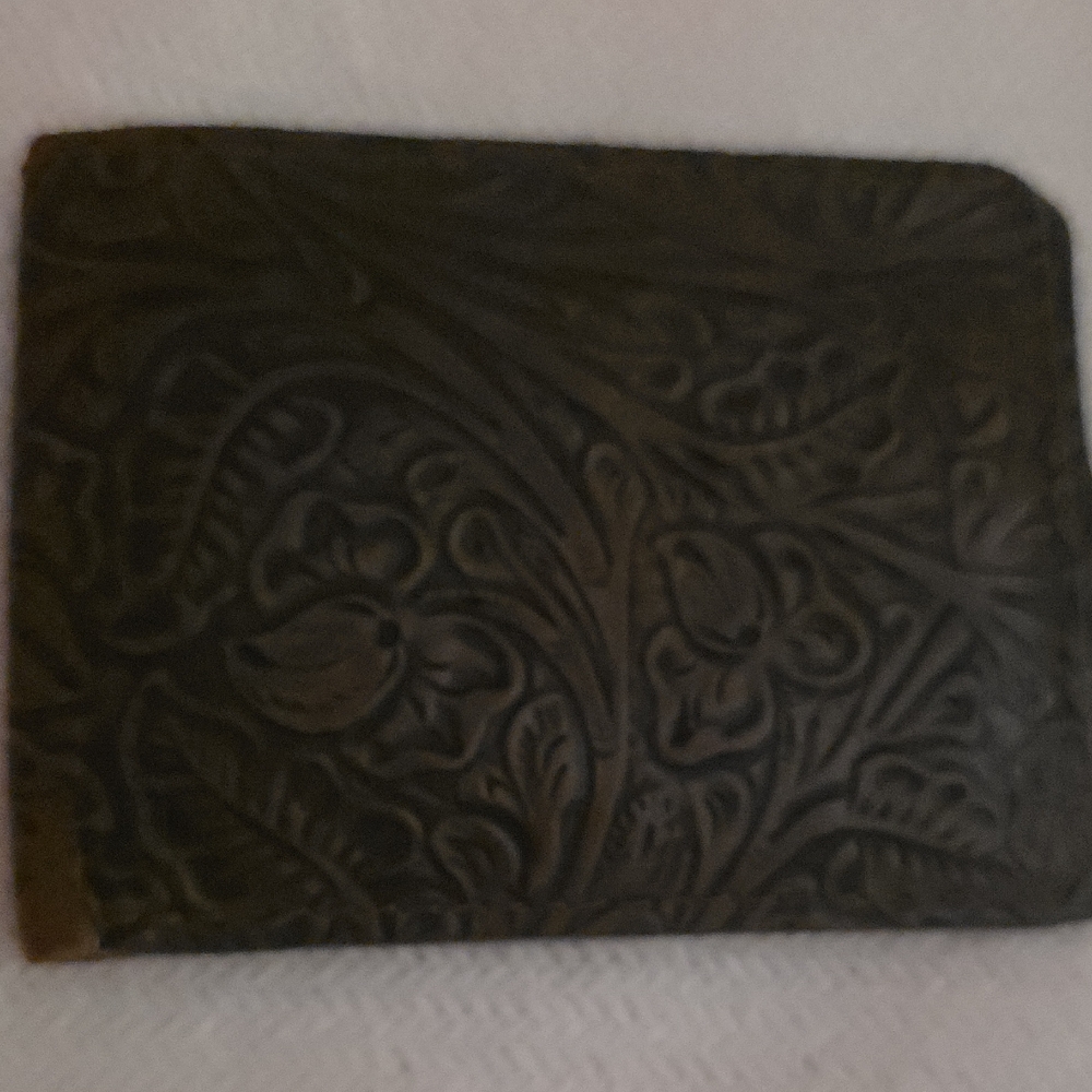 Embossed Floral Leather Wallet
